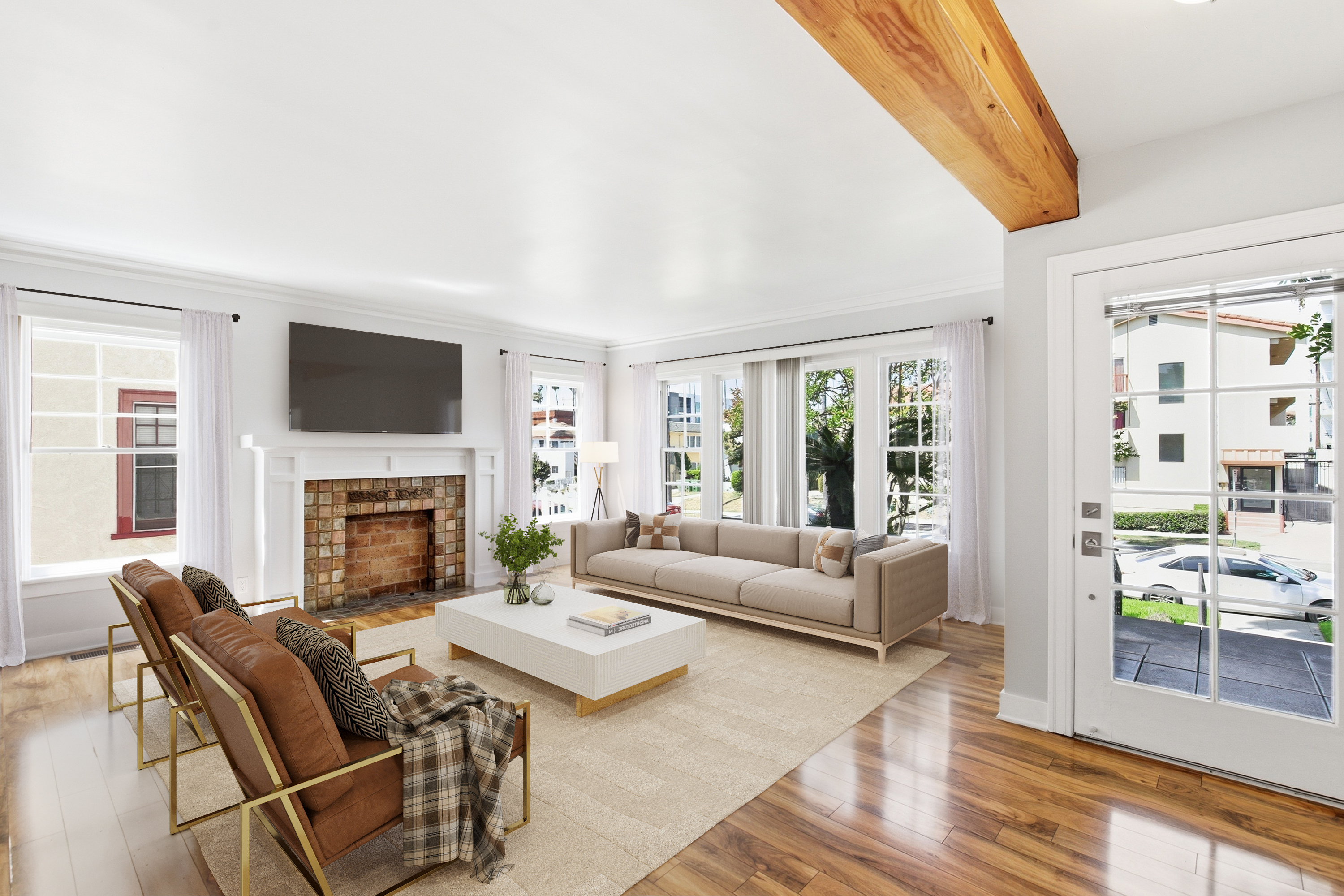 Light, Bright, & Done Right – Stunning 3BR/ 2BA Unit in Charming Luxury 4-Plex w/ W&D, Parking, Faux Fireplace- the works!
